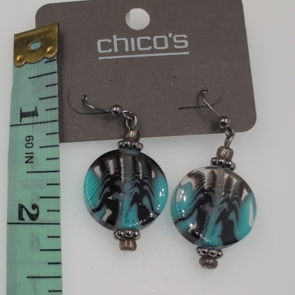 Sedona Sunset Chico's Statement Turquoise and Brown Beaded Necklace Set - Picture 5 of 9